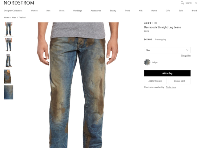 Nordstrom sells 'dirty' jeans for $425 Nordstrom sells 'dirty' jeans for $425